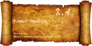 Kampf Amália névjegykártya